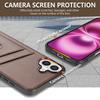 Деловой кожаный чехол с мягким краем для iPhone 16E 15 Pro Max 14 Pro 13 12 11, однотонный, ударопрочный, тонкий, жесткий, задняя крышка из поликарбоната