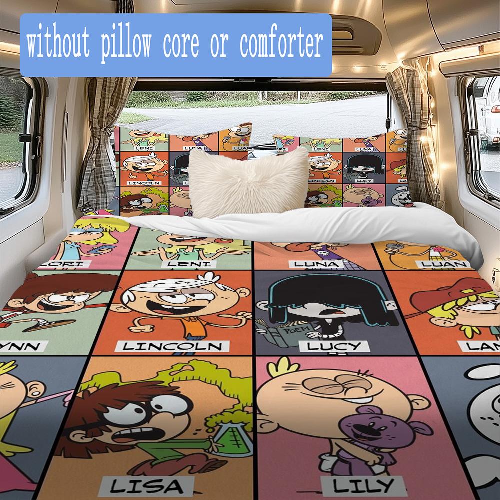 The Loud House character print Pattern Bedding,Quilt Set Quilt Cover Pillowcase Home Birthday Gift (1*duvet cover+2*pillowcase,without core)XSJT091704