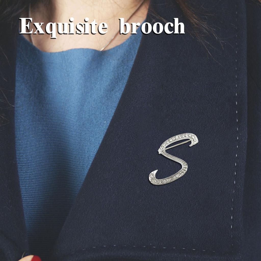 English Letter Brooch With Water Filled Diamond Alloy Chest Flower, Clothing Accessory Pin