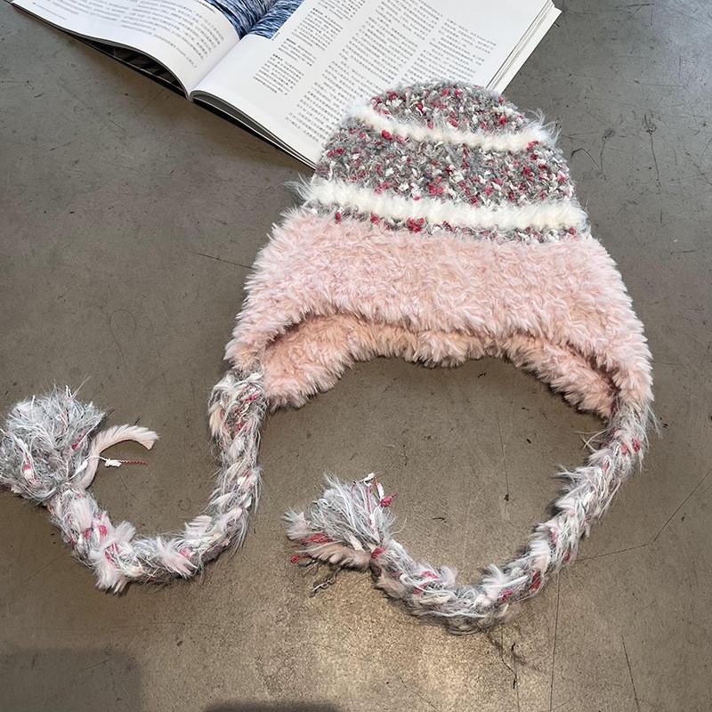 Winter Warm Knit Cap Padded Lining Women Cold Weather Trendy Breathable Hat