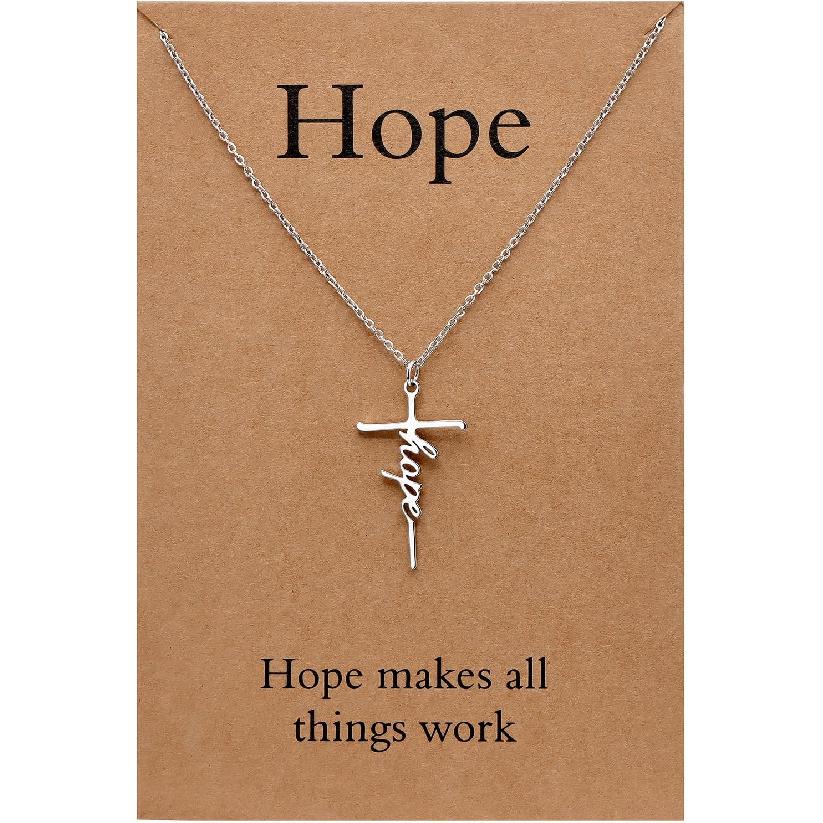 Lcherry Faith Cross Pendant Necklace for Women Religious Christian Jewelry Birthday Christmas Gifts for Women