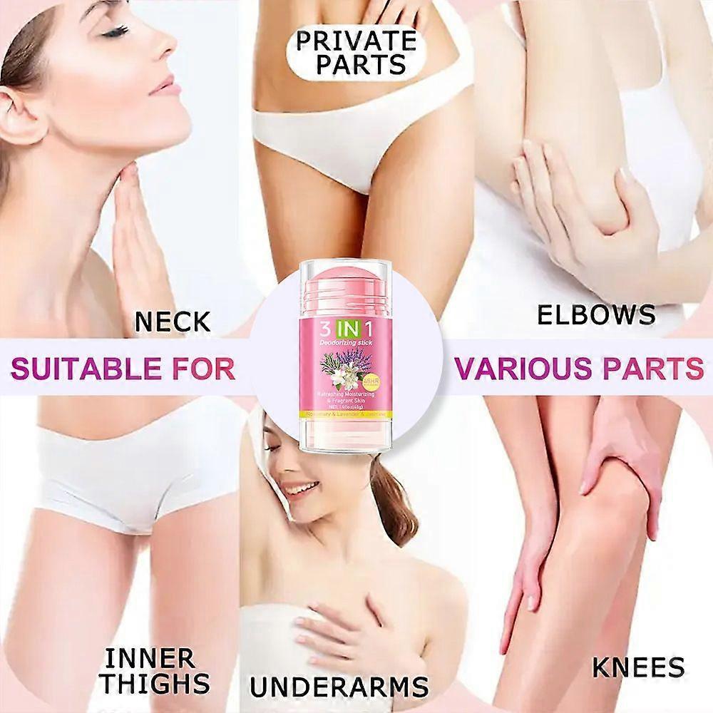 3 IN 1 Deodorant Stick with Natural Aroma for Armpits/Hands, Daily Discreet Fragrance Management