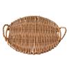 Декоративный плетеный ротанговый поднос, плетеный вручную, поднос для фруктов, закусок, хлеба с ручкой для сервировки