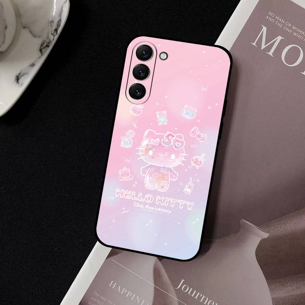 H-ПриветS-S К-Китти Милый Чехол Для Телефона Для Samsung Galaxy S21 S22 S23 S24ULTRA S25ULTRA FE Ultra Plus5G A52S S26 Мягкая Крышка