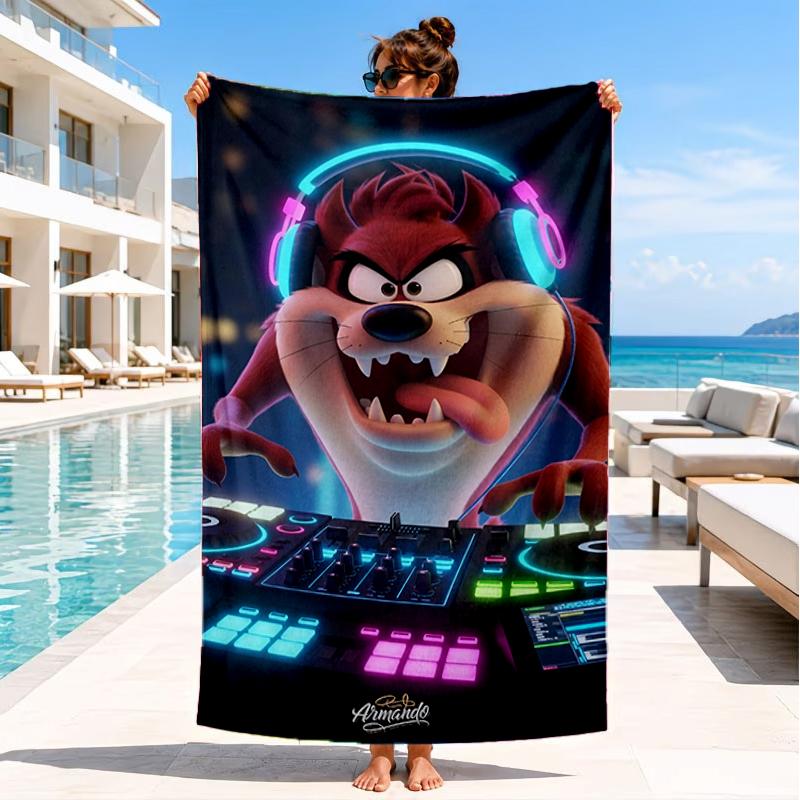 Tazmanian Devil's Fury Beach Towel, Super Soft Microfiber, Perfect Gift for Her/Him, Birthday, for Pool, Beach, Travel, Decor Beach Party