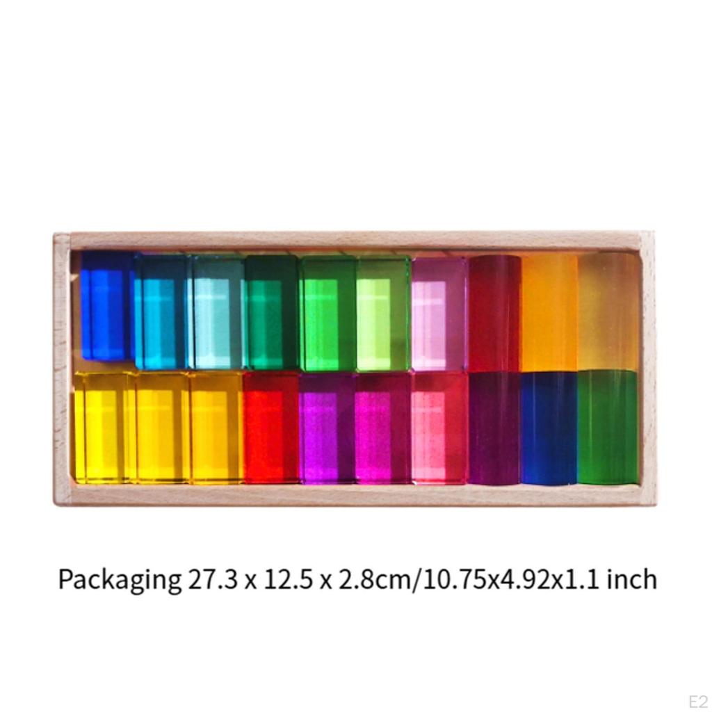 Акриловые кубики, складывающиеся в стопку, радужные кубики, идеальный подарок, набор радужных строительных блоков