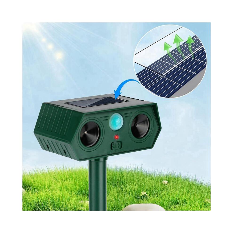 2024 Ultrasonic Animal Repellent, 1-Pack Solar Outdoor Deer Repeller with Motion Sensor, Deters Cats, Squirrels, Rabbits