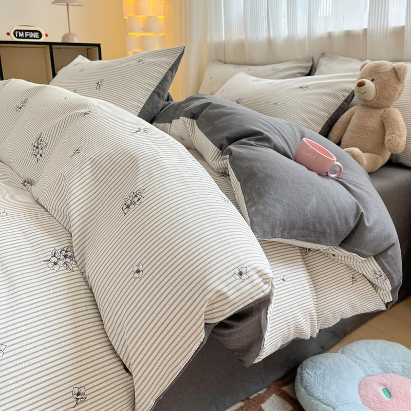 Маленький комплект из четырех предметов из чистого хлопка для спальни, сетчатый комплект из трех предметов