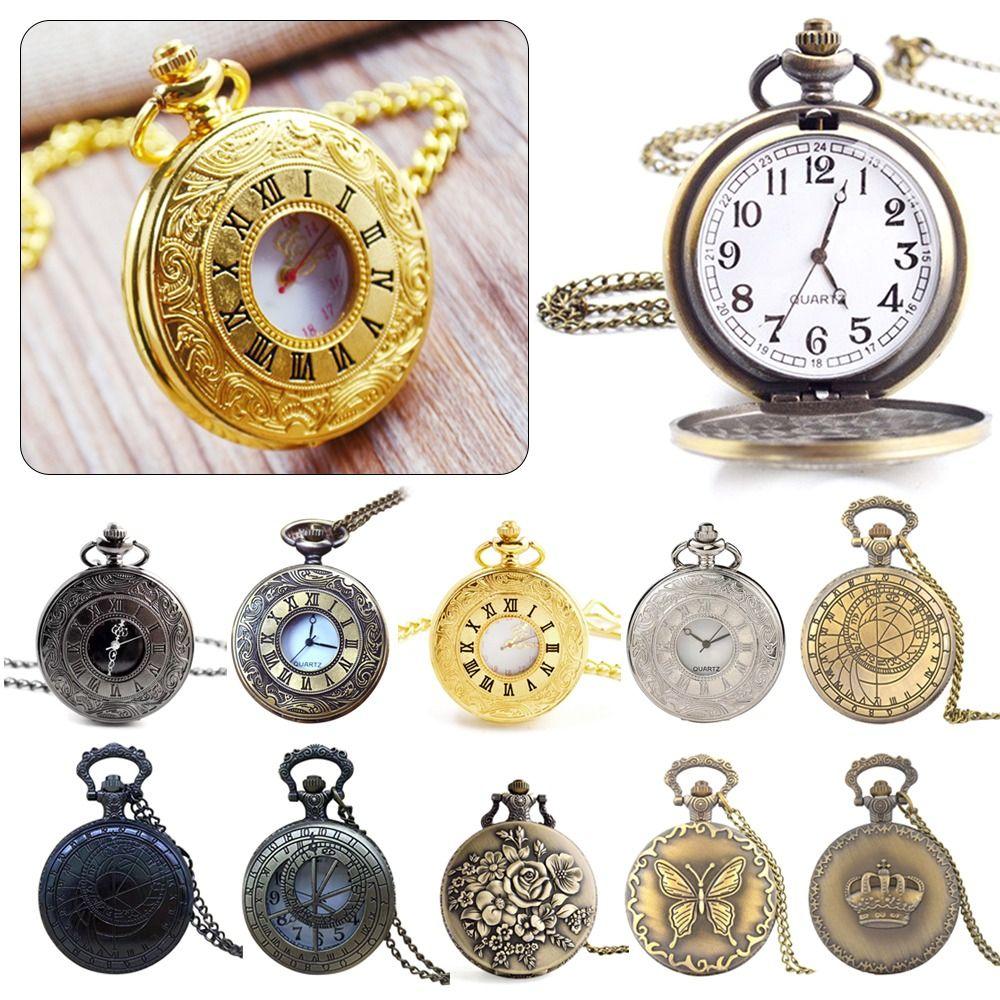 Для женщин Кварцевые С ожерельем Карманные часы Карманные Часы-брелок в стиле Стимпанк