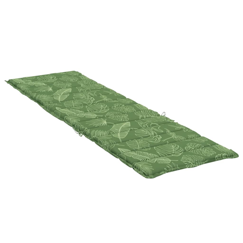 Sun Lounger Cushion with Leaf Pattern Oxford Fabric