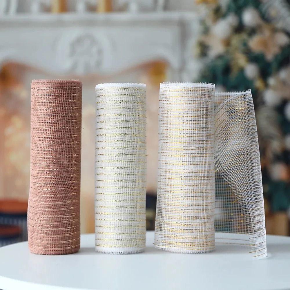 Сделай сам Крафт Рождественское украшение Сетка Лента Рождественский Цветок Венок Сетка Украшение Рождественской Елки