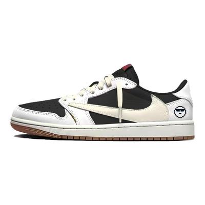 X Travis Scott Air Jordan 1 Travis Scott X AJ1 7.0 Сотрудничество Амортизация Устойчивость к истиранию Низкие DZ4137-700(Команда1803-)
