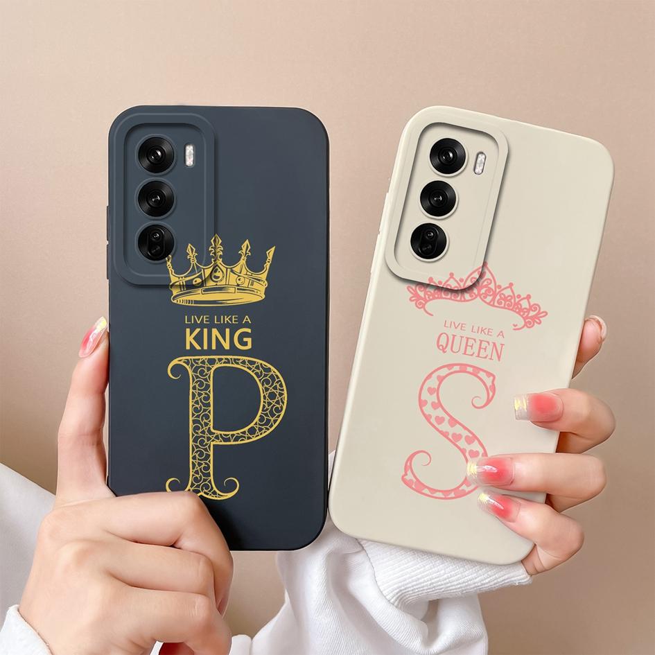 Чехол для телефона Oppo Realme Narzo N63 C63 C61 Reno12 Pro F Reno 12 Мягкий силиконовый чехол для камеры Fashion King Crown Letters Shell Capa для Oppo