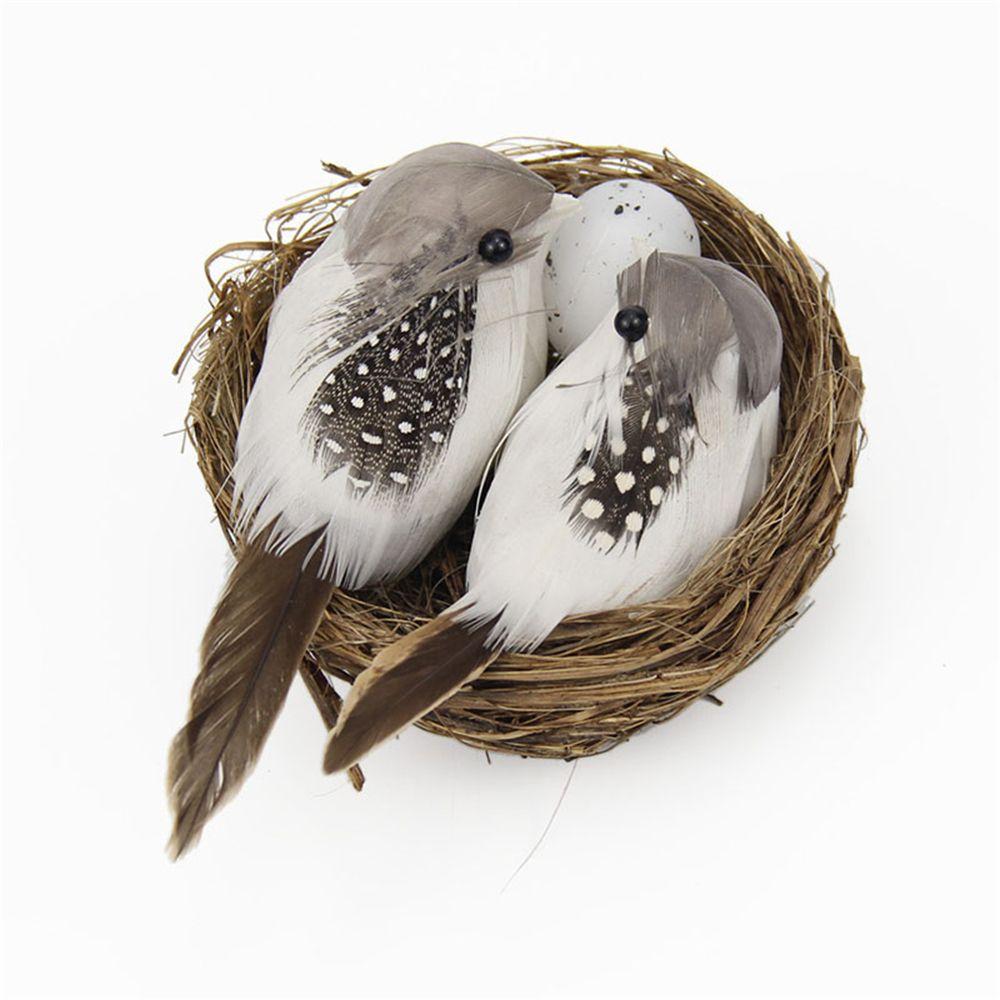 Home House Decoration Handmade Craft Artificial Craft Birds Birds Egg Bird Nest Realistic Feathered