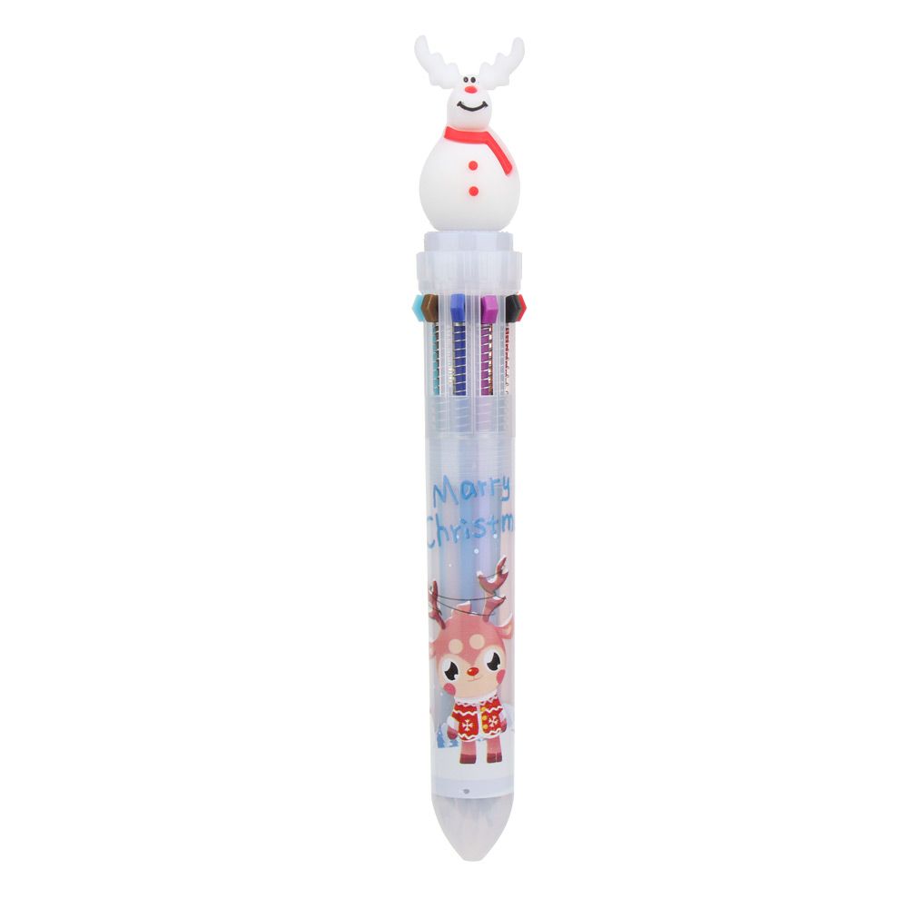 6/10Colors Cute Gifts School Xmas Stationery Merry Christmas Cartoon Ball-point Pen Santa Claus Pen