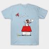 Мужская черная футболка с принтом Snoopy - Проклятый ты, Красный Барон! Футболка из хлопка с принтом на бумаге без резки