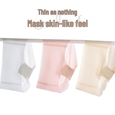 Женские бесшовные трусики 10D из ультратонкого ледяного шелка: Прохладный, шелковистый, антибактериальный шелк тутового шелкопряда с ощущением обнаженности