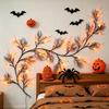 Fall Willow Vine Lights for Wall, 5.9FT 96LEDs Maple Leaves Tree Branch Lights with 8 Lighting Modes, Battery Operated Branch Lights for Fireplace