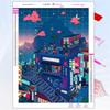 5D Diy Diamond Painting Japanese Anime Building Scene Fantasy Full Rhinestone Mosaic Embroidery Cross Stitch Kit Home Decor Gift