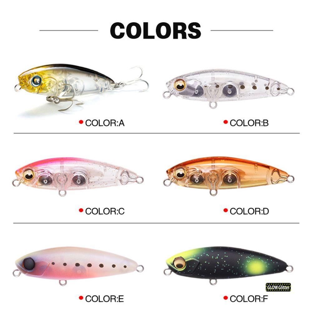 Transparent Useful Crankbaits Minnow Lures Pencil Baits with Steel Ball Winter Fishing Fish Hooks