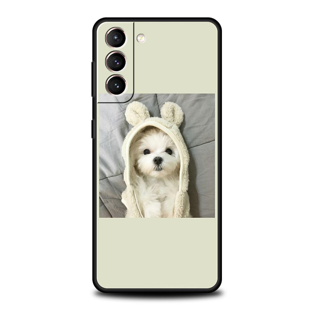 Cute Puppy Cat Phone Case For Samsung Galaxy S24 S23 S22 S20 Ultra S21 FE 5G S10 S9 Plus S10E Soft Silicone Cover