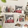Горячая распродажа Рождественская наволочка из искусственного льна с принтом елки и снеговика - Праздничная декоративная наволочка для диванной подушки