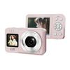 Double Screen Selfie Camera 4K 64MP 18X Zoom Portable Digital Camera Pink for Vloggings School Trip