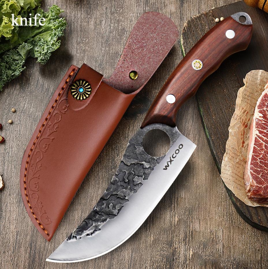 Нож для ковки, разделочный нож, мясницкий нож для свинины, острый кольцевой нож, удобный нож, кухонный нож из нержавеющей стали, разделочный нож