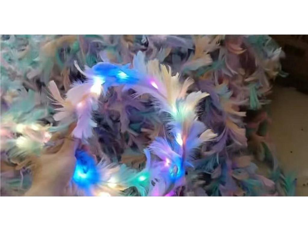 Angel Halo Glow Headband with Fairy Wings - Feather & Silk Christmas Hair Accessory