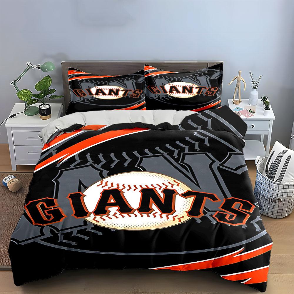 "Baseball Theme with GIANTS Logo Design" Print Bedding Set Duvet Cover Pillowcases (1* Duvet Cover 2* Pillowcases Do Not Include Comforter)