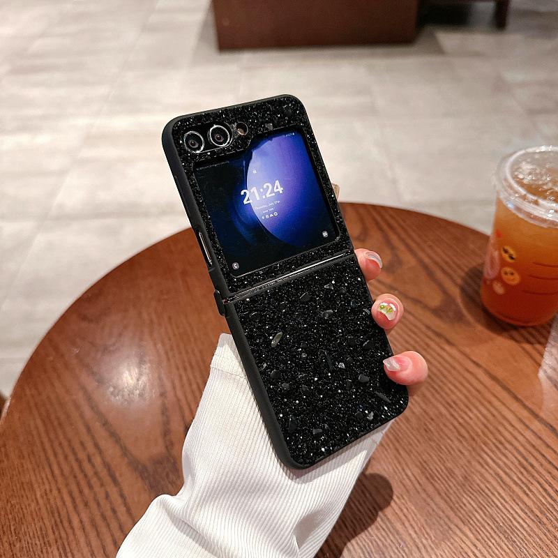 Подходит для Samsung ZFlip5 Чехол для мобильного телефона с россыпью бриллиантов, откидной для складного экрана Fold5, полная защита, защитный чехол, фея