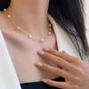 Gypsophila Gold Pearl 14K Gold-Plated Clavicle Necklace with Natural Freshwater Pearls