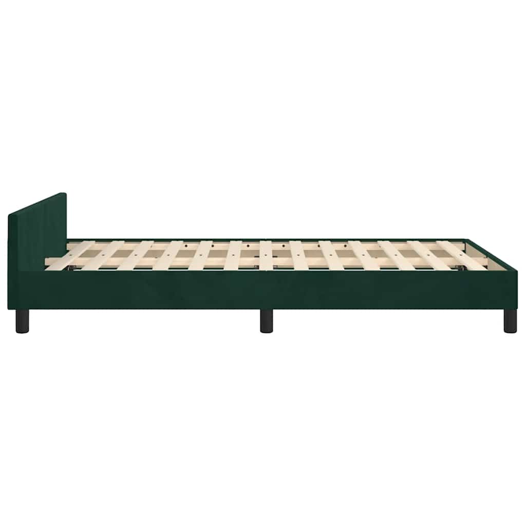 Bed Frame without Mattress Dark Green 120x190 cm Velvet