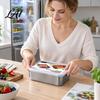 Versatile Airtight Storage for Pantry Stainless Steel Food Containers with Glass Lids Reusable Metal Keepers Leftovers Leakproof Kitchen Prep