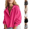 Women's  Fashionable Solid Color V Neck Long Sleeved Loose Pullover  Hooded Short Hoodie Sweatshirt  Top