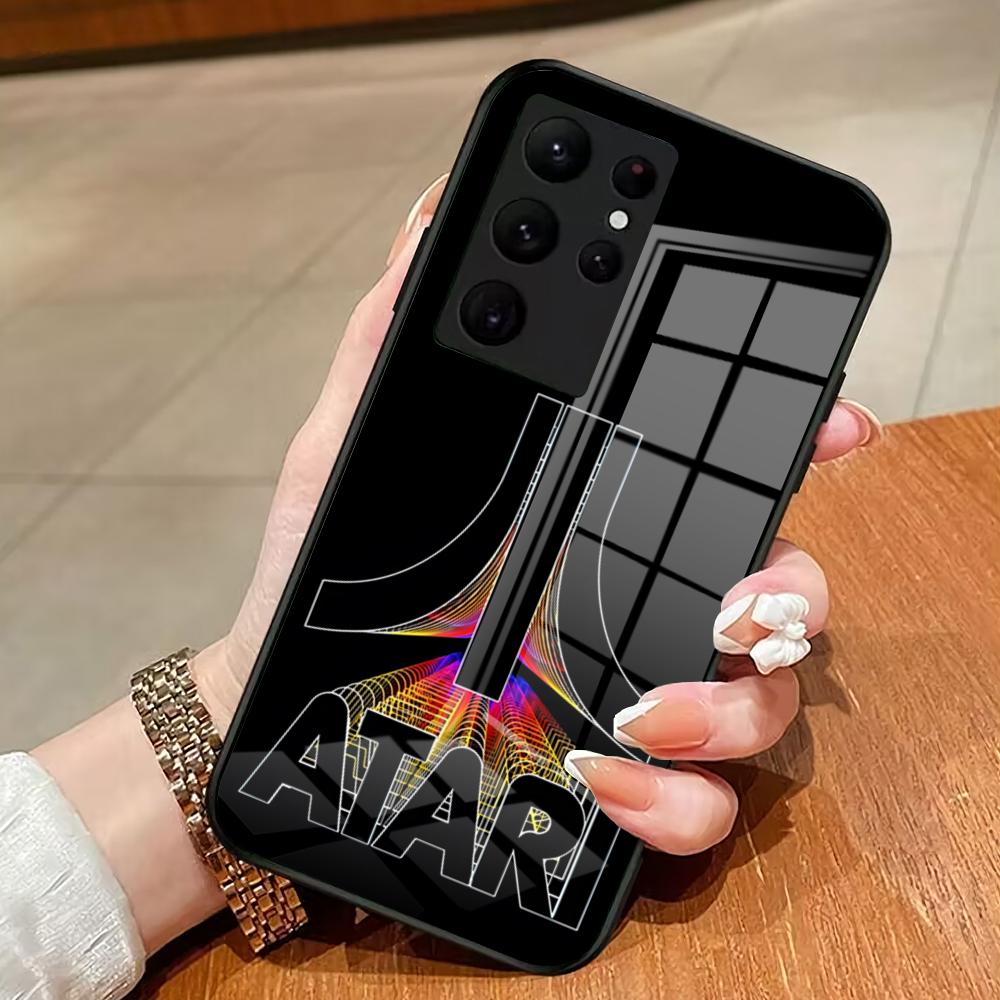 Чехол для телефона Atari для Samsung S26 S25 Edge Ultra 23 22 21 20 Ultra Plus S24 Fe Стеклянная крышка