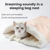 Cat Sleeping Bag with Spacious Pocket Velvet Lining Warm Comfortable Pet Cat Bed Kittens Ferret Winter Cave Bed