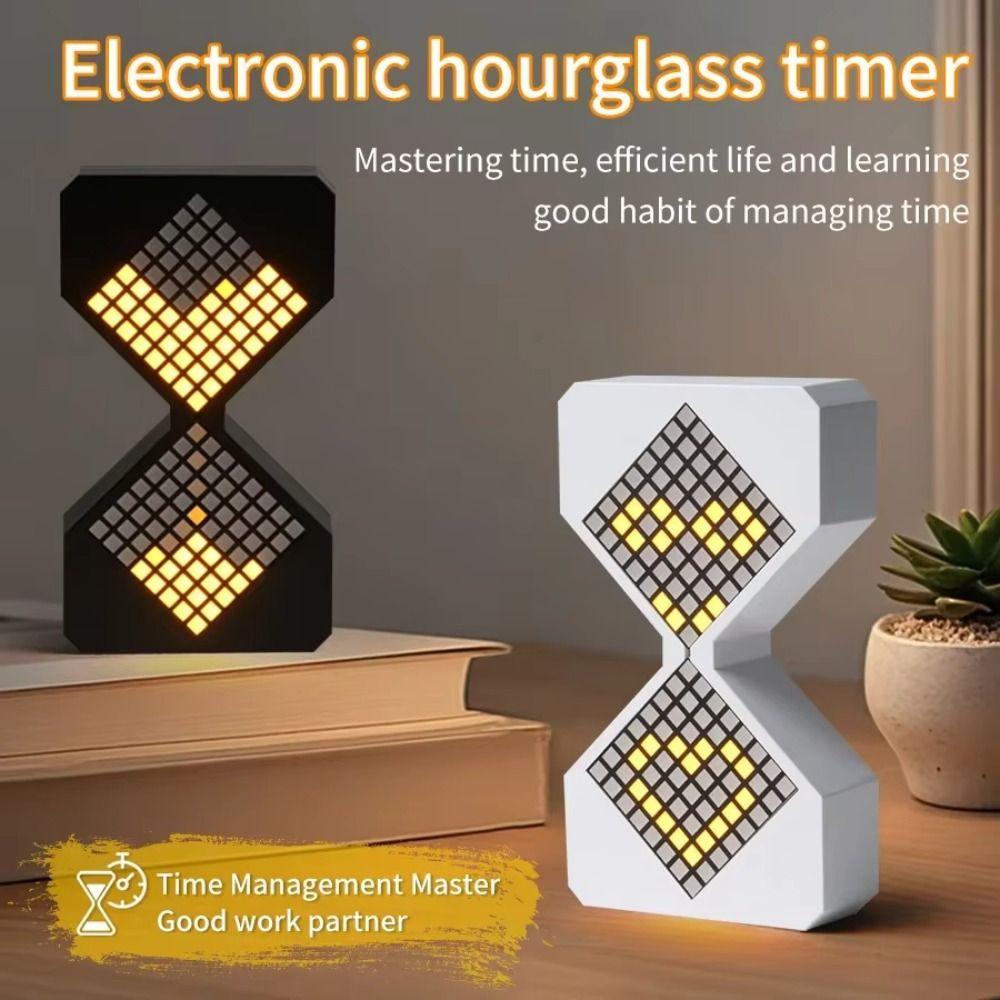 Adjustment Night Light Brightness 3D Hourglass Ornament Portable Electronic Timer  Kitchen