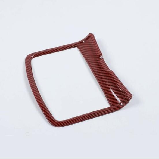 For Dodge Charger 2011- Red Carbon Fiber Cup Holder Cover Frame Accessories