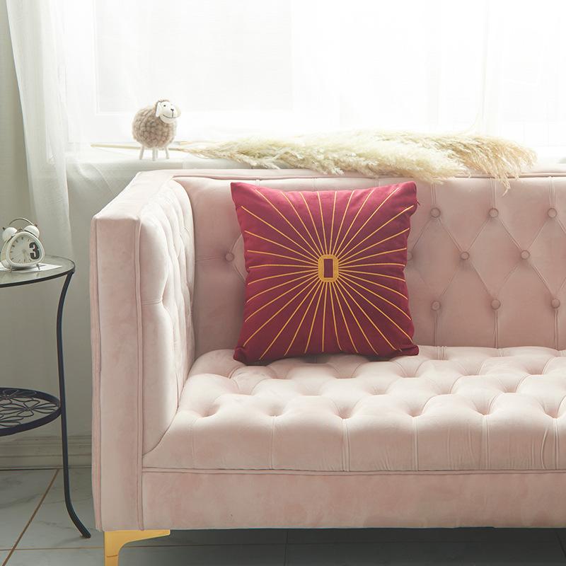 Бархатная наволочка с вышивкой золотой нитью, новый утолщенный стиль, домашняя плюшевая наволочка без наполнителя