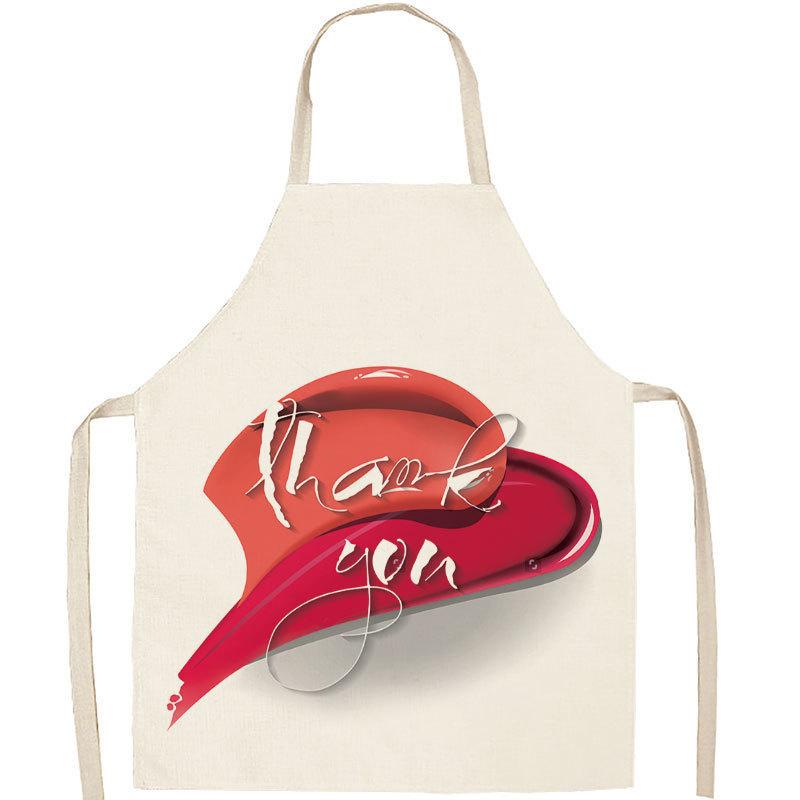 Minimalist Linen Apron For Women With Lipstick Design And Waterresistant Material For Nail Salons
