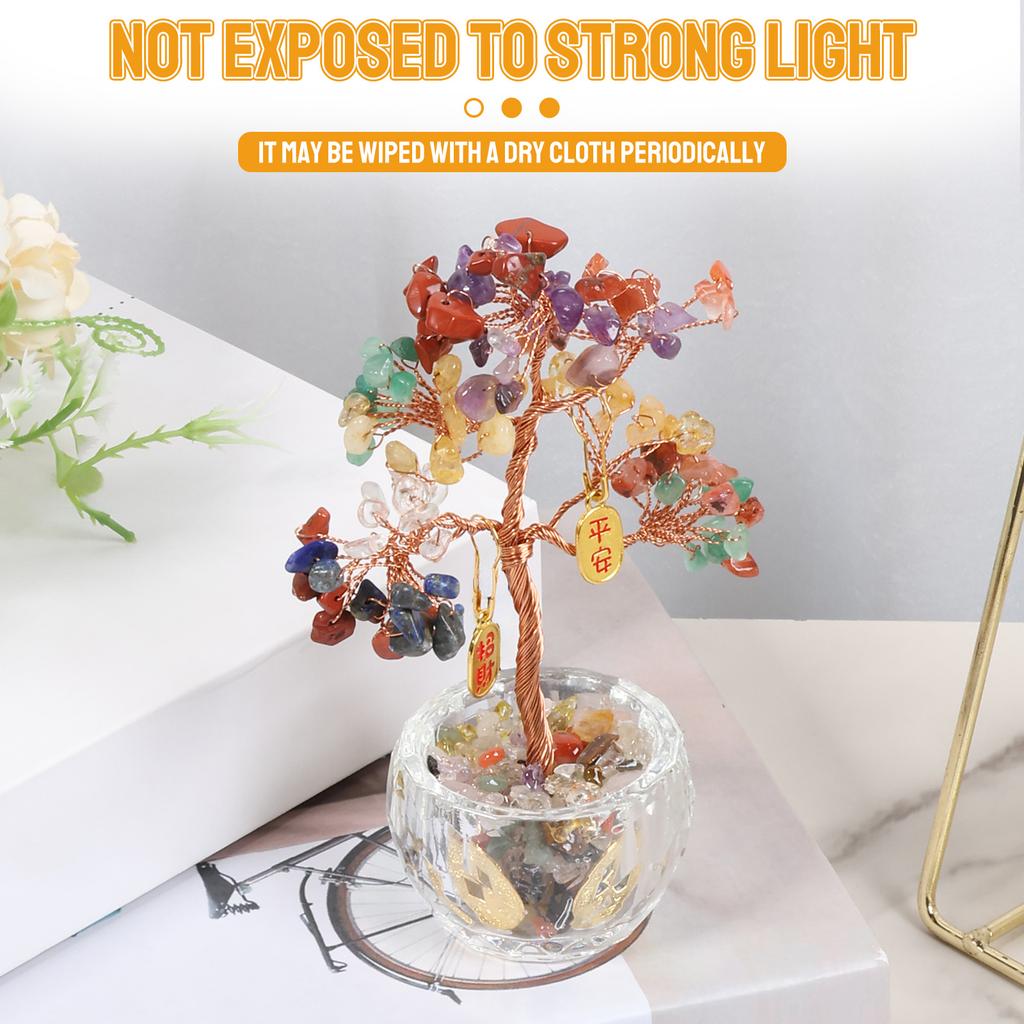 Künstlicher Kristallbaum Kreativer Kristallbaum Lebens-Bonsai-Dekor Kristalle Steine Werde reich Bäume für Büro Wohnzimmer Heimdekoration