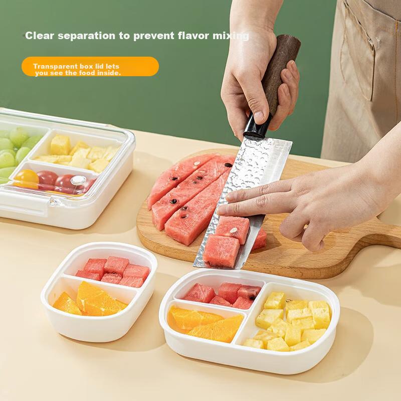 Daisy Leaf Fruit Box Student Pregnant Women Partitioned Refrigerator Fresh-Keeping Box Storage Box Portable Microwaveable Lunch Box