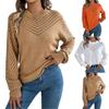 Women's Fashion Casual Loose Round Neck Hollow Solid Color Long Sleeve Sweater Pullover Top