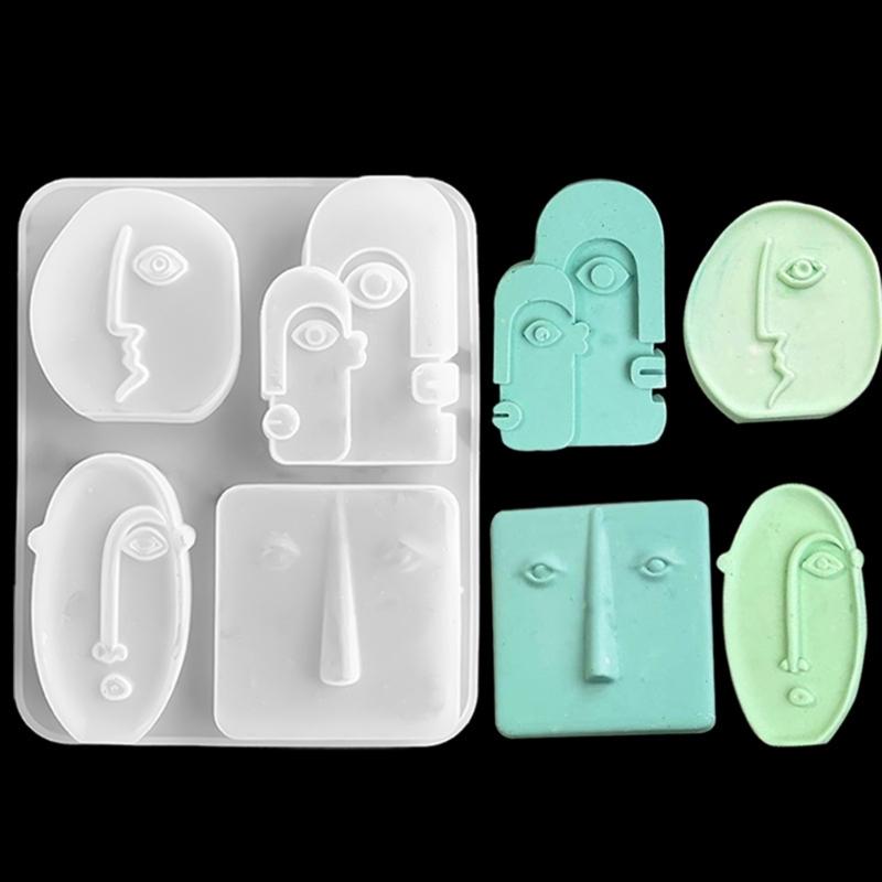 3D Геометрия Абстрактное Лицо Человека Свеча Силиконовая Форма DIY Помадка Ручная Работа Рождественская Вечеринка Мыло Эпоксидная Смола Форма для Свечи