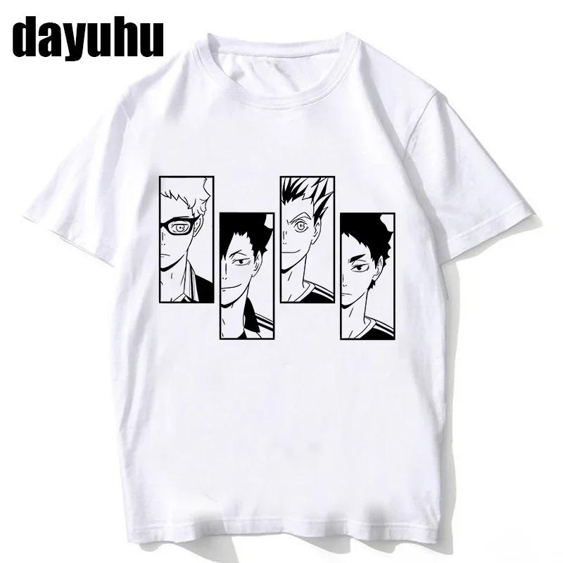Футболка в стиле 90-х: Haikyuu (мужская/женская) с изображением Куроо, японского аниме, манги Бокуто, Шоё, волейбола, креативная футболка с мультяшным рисунком, мужская футболка.