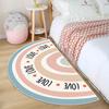 Nordic Rainbow Sun Semi Circle Rug Aesthetic Half Round Bedside Mat  Colorful Floor Carpet for Kids Room Nursery Home Decor