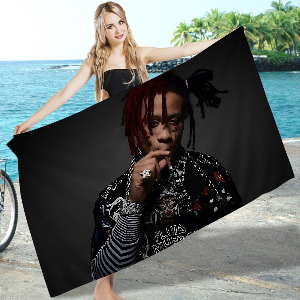 Рэпер T-Trippie Смешной R-Redd Аниме Пляжное Полотенце Мягкое Впитывающее Мочалка Детские Подарки Для Детей Путешествия Кемпинг Тренажерный Зал