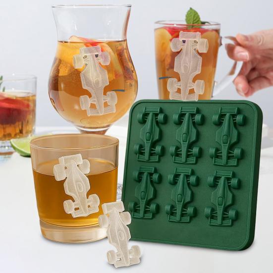 Racing Car Ice Mold Silicone Ice Tray for Whiskey Cocktails Juice BPA-Free Freezer Safe Family Gathering Essential