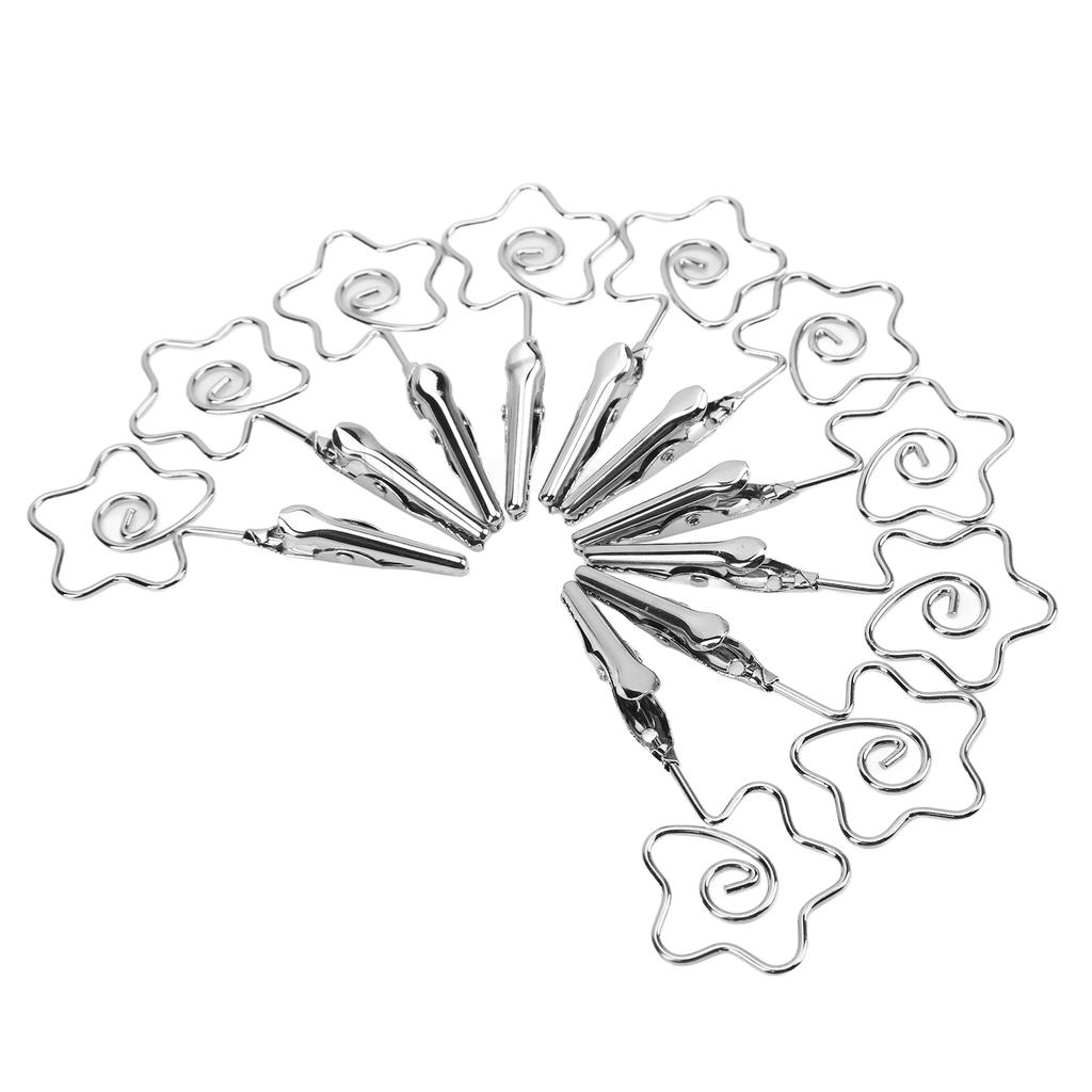 10Pcs Name Card Clips Metal Double Headed Strong Clip Sturdy Durable Wide Application Number Card